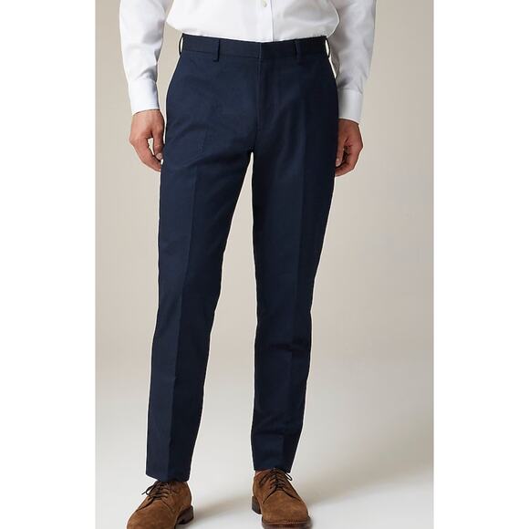 NWT J. Crew Navy Ludlow Slim-fit Suit Pant in Italian Chino AT051 Size 33 x 34 - Picture 1 of 16